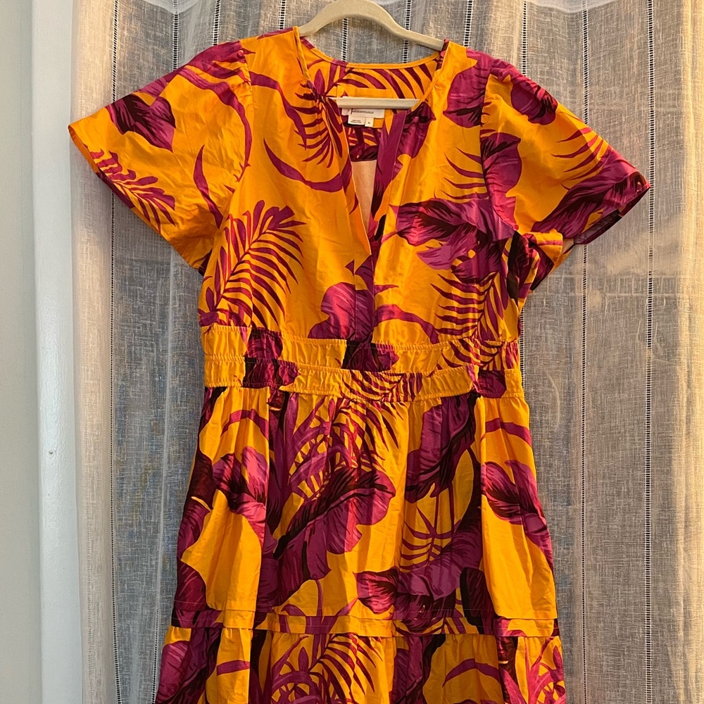 Anthropologie Vibrant Floral Maxi Dress - Orange and Pink - Picture 4 of 7